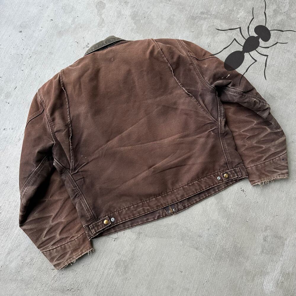 Carhartt J97 DKB faded brown Detroit work wear jacket - Picture 6 of 8